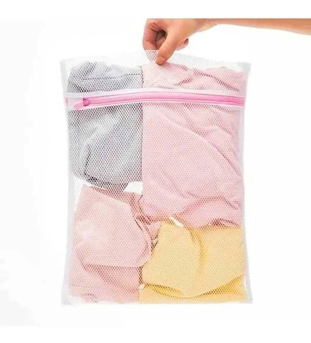 Imagen 1 de 6 de Set X 12 Bolsa Red Ropa Lavarropa Valija 1cierre 30 X 40 Cm