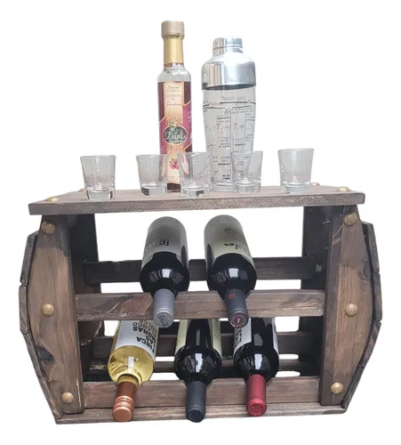 Mueble 5 Vinos Bodega Madera Cava Vinoteca Rustica Campo