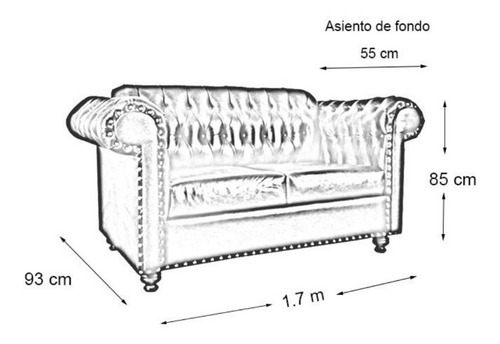 Imagen 4 de 6 de Sofá Loveseat Capitonado Vintage Tactopiel