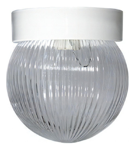 Lámpara Plafón Blanco Vidrio Prismático Transparente Maxxi