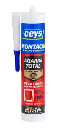  Adhesivo Montaje Agarre Total 500 Kgs Montack 450grs Ceys