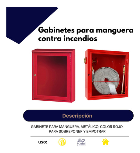 Gabinetes Para Extintores Y Mangueras, Vidrios Y Cerraduras