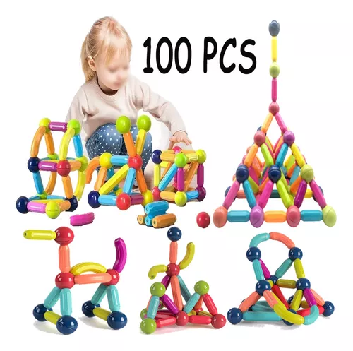 Multi Blocos com 100 Peças - Blocos de montar infantil - brinquedo para  estimular a imaginação