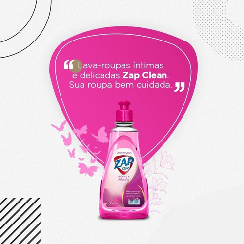 2 Unid Lava Calcinhas Roupa Íntima Delicadas Zap Clean 500ml