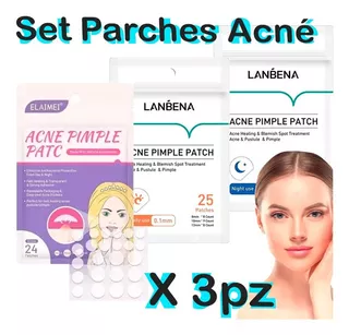 Set 3 Paq Parches Dia/ Noche Quita Espinillas Tapa Acne F Tipo de piel Normal