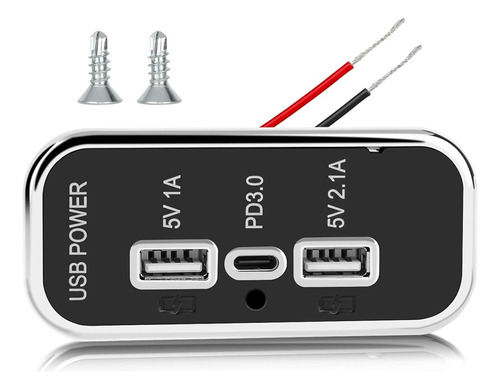 Salida Usb De 3 Puertos De 12 V, Doble Puerto Usb A De 3.1 A