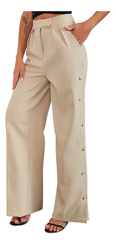 Pantalones De Pierna Recta Para Mujer, Color Liso, Corte [u]