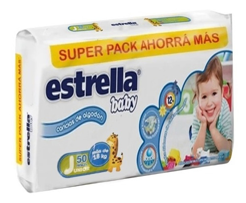 Pañales Estrella Baby Pack Ahorro Talle Junior X 50 Pañales 