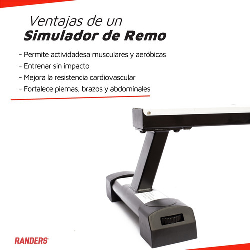Imagen 3 de 9 de Simulador De Remo Randers Arg-905 Plegabl Magnético Aluminio