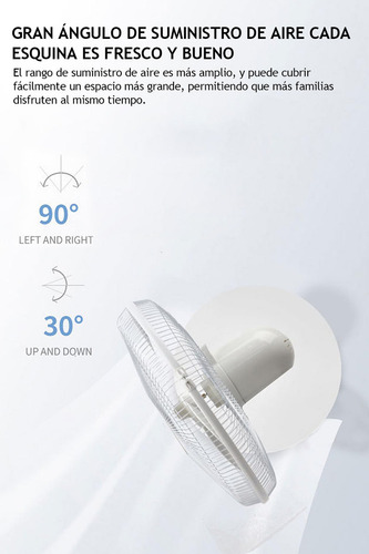 16'' Ventilador Solar Recargable Silencioso Y Control Remoto Con 5 Palas De Plástico Color Blanco Estructura Color Blanco, 42cm De Diámetro 127v