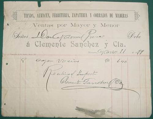 Almacen Ferreteria Zapateria Corralon Sanchez Navarro 1899