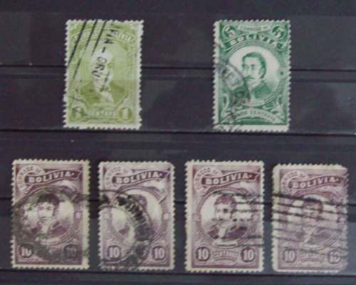 Bolivia, Lote 6 Sellos Antiguos L0253