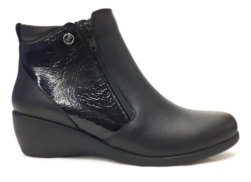 Bota Cuero Mujer Sherak®  7015 Dos Cierres Acolchada Liviana