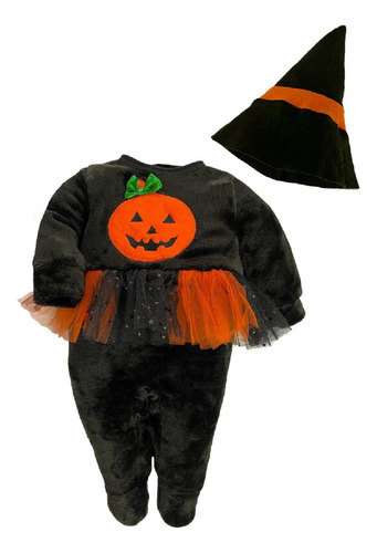 Mameluco Con Gorro Bordado Halloween