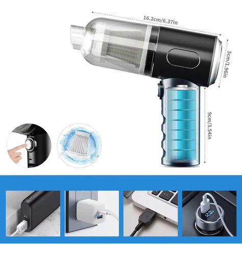 Mini Aspiradora Portátil De Mano Para Coche Y Hogar