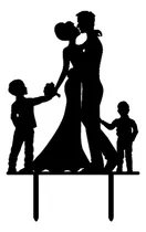 Comprar Cake Topper Adorno Torta - Boda Casamiento Pareja + 2 Nenes