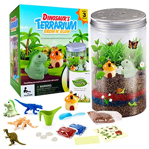 Kit De Terrario De Dinosaurios Niños, Ciencia Stem Cre...