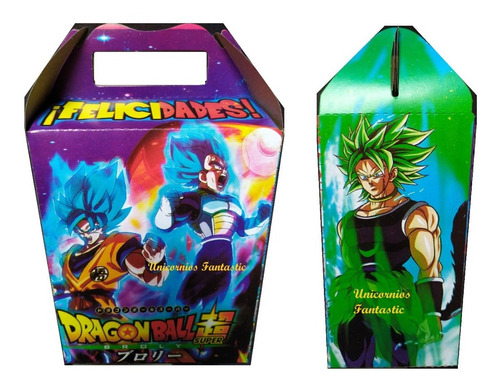 Goku Dragon Ball Super V Set 50 Dulceros Cajitas Bolo Feliz