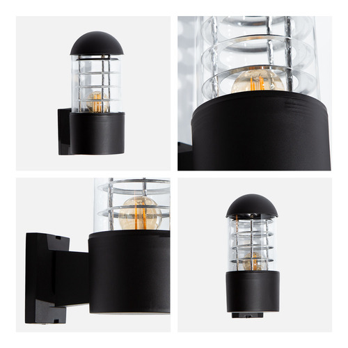 Aplique De Pared Exterior, Ip44, Acabado Negro, 10w, 1 Luz