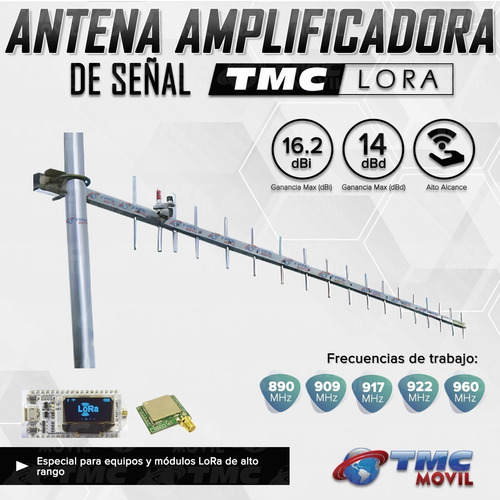 Antena De Señal 50 Ohmios Direccional Tmc Lora 14dbd