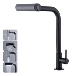 Torneira Bancada Inox Gourmet 4 Modos De Água Estilo Cascata
