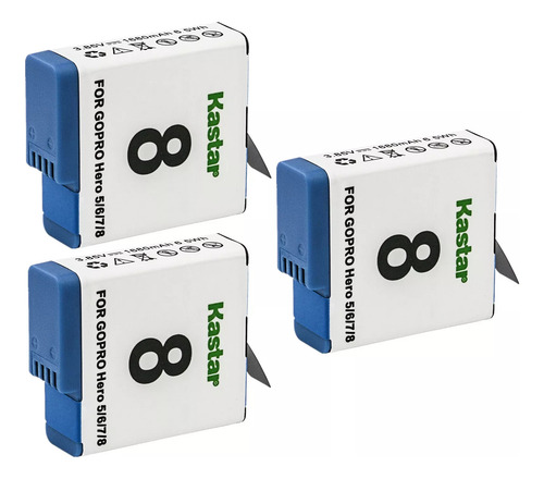 Kit 3 Baterías Decodificadas Para Gopro Hero 8, 7, 6,5 Black