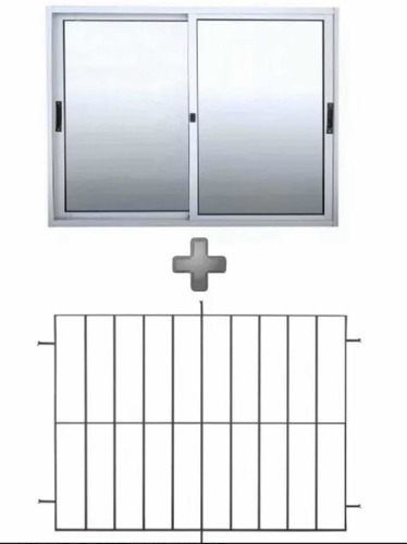 Ventana Serie20 100x80 Con Reja De 12mm Y Vidrios De 4mm