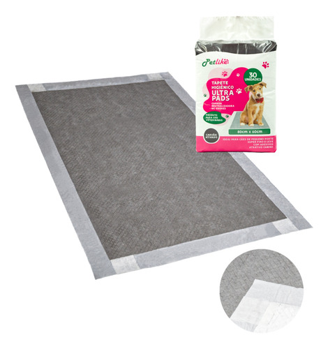 Tapete Higiênico Cães Ultra Pads 80x60 60 Un Carvão Original