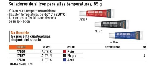 Imagen 2 de 4 de Silicon Alta Temperatura Negro 85 Gr Truper 17567