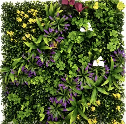 Jardín Vertical Flores De Colores Con Filtro Uv 50x50cm