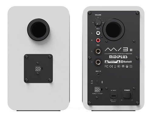 Imagen 4 de 8 de Monitores Estudio Activos Midiplus Mi3 Bluetooth Blanco Par