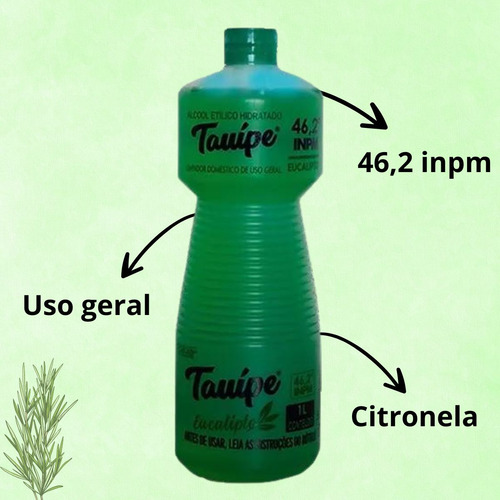 Limpador Tauipe alcool perfumado eucalipto eucalipto em garrafa5 unidades