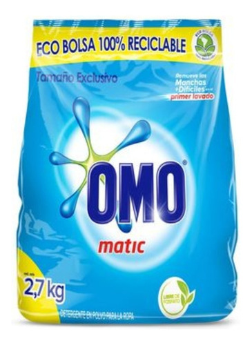 2 Omo Detergente Polvo Matic Multiacción 2.7kg