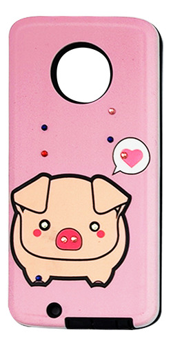 Funda Pasta Diseño Motorola Moto G6 Carcasa Case Con Mica Puerquito