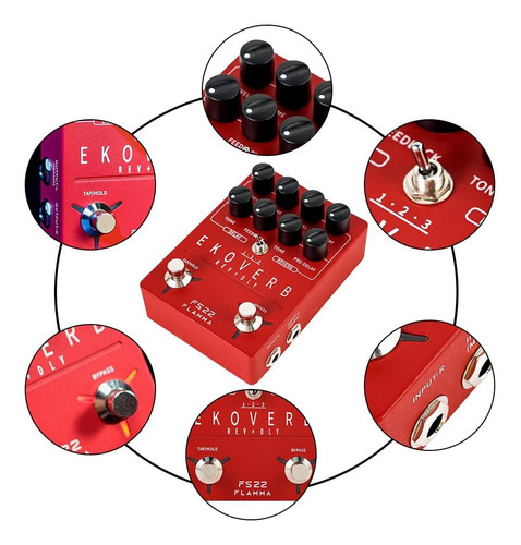 Pedal De Efectos Combinados De Retardo Y Reverberación Flamm