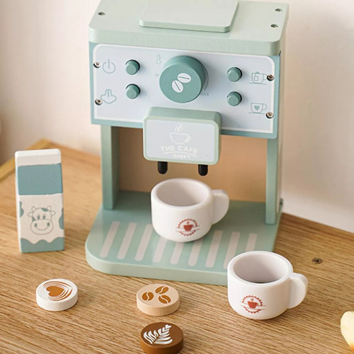 Set De Cafetera Deluxe Kitchen De Madera De 8 Piezas, Juguet