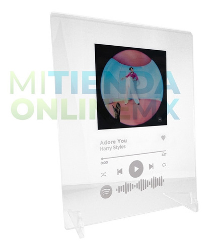Imagen 7 de 7 de Lamina De Acrílico 14x22 Con Base Soporte Apoyo Spotify