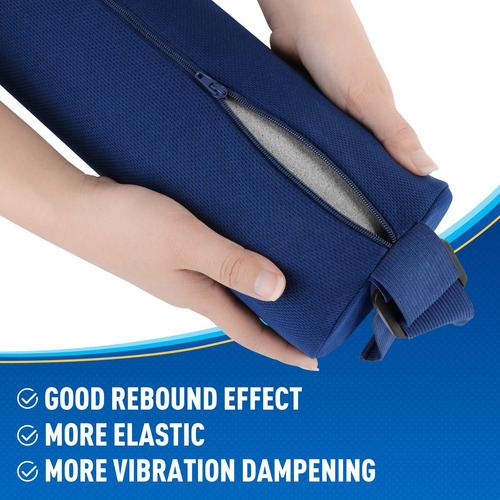 Cojin Respaldo De Espuma Viscoelastica Xl Apoyo Lumbar Azul Azul Liso
