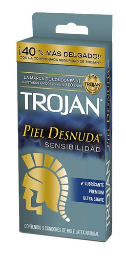 Condón Piel Desnuda Sensibilidad Pack 9 Piezas Trojan