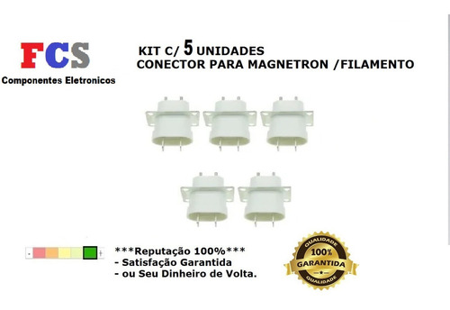 Kit Com 5 Unidades - Conector Para Magnetron Filamento 