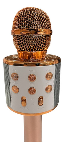 Microfono Inalámbrico Karaoke Bluetooth Recargable Usb Rose Gold