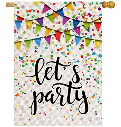 Pingpi Let's Party Bandera De La Casa 28  X 40  Doble Cara D