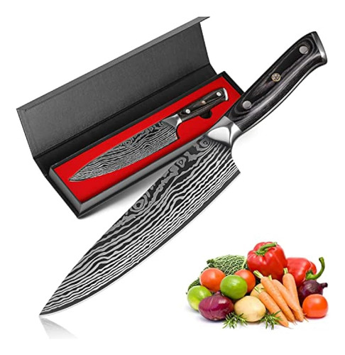 Cuchillo De Chef 8 Acero Inoxidable Alemán Con Mango Ergonó