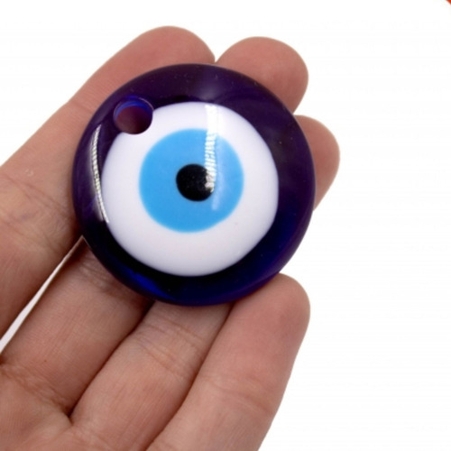 Pingente Olho Grego De 40mm Em Resina Pacote Com 20 Peças Cor 042 - Azul 42