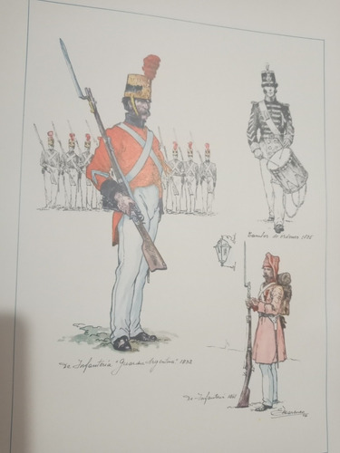  Lamina Marenco Infanteria Guardia 1832,tambor Ordenes 1835