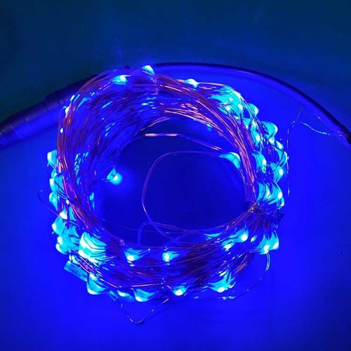 Luces Guirnalda Microled Alambre Tira 100 Led Azul X10m 12v