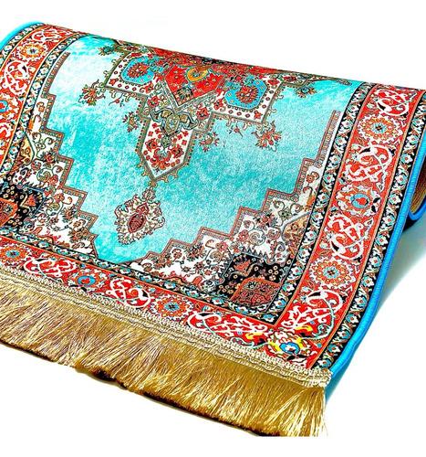 Carpeta Terciopelo T3 - Celeste - Turkish Bazar 
