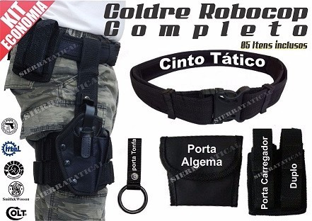 Coldre Robocop Completo+porta Algema+carregador Duplo+tonfa.