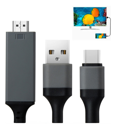 Cable Adaptador Hdtv  Tipo C A Usb De 2m Tablet Para Android