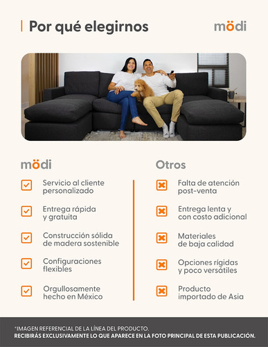 Juego Sala Modular Modisofa Loveseat + Sillón 3 Cuerpos Beige Liso